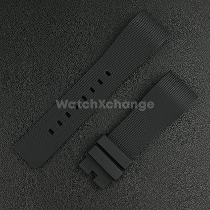 Black Silicone Rubber Watch Strap For Cartier Santos 100 Curved Ends 20 / 23mm