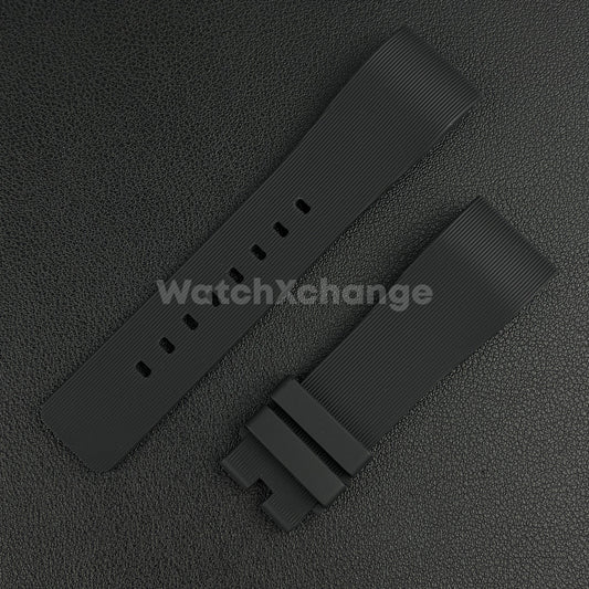 Black Silicone Rubber Watch Strap For Cartier Santos 100 Curved Ends 20 / 23mm