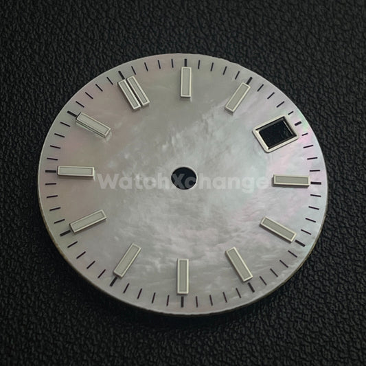 28.5mm White Pearl Shell Texture Watch Dial for SEIKO NH35 NH36 Movement