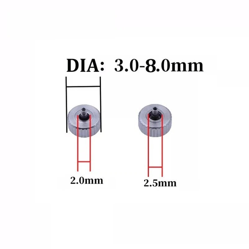 Rose Gold Long Tube Replacement Watch Crown 2mm 2.5mm Hole Diameter 3mm-8mm Head