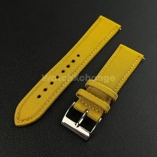 Yellow Watch Strap Band Nylon Canvas Sailcloth Quick Release 20mm 22mm 24mm