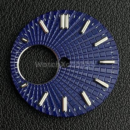 28.5mm Dark Blue Watch Dial Face Green Luminous For Seiko NH38 Movement