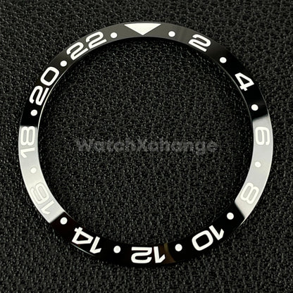 34mm Black & White Ceramic GMT Bezel Insert For Seiko Rolex Tudor Divers Watch