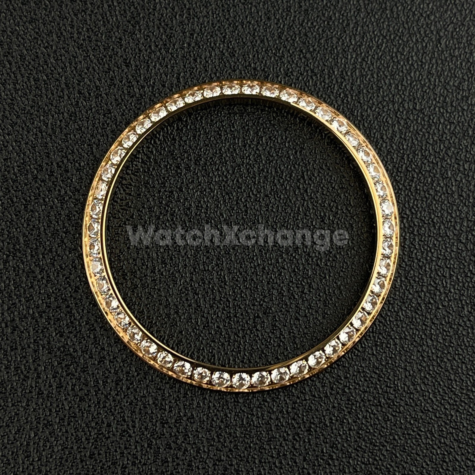 Rose Gold Curved Gemstone Stainless Steel Watch Bezel Insert Ring 36mm 39mm