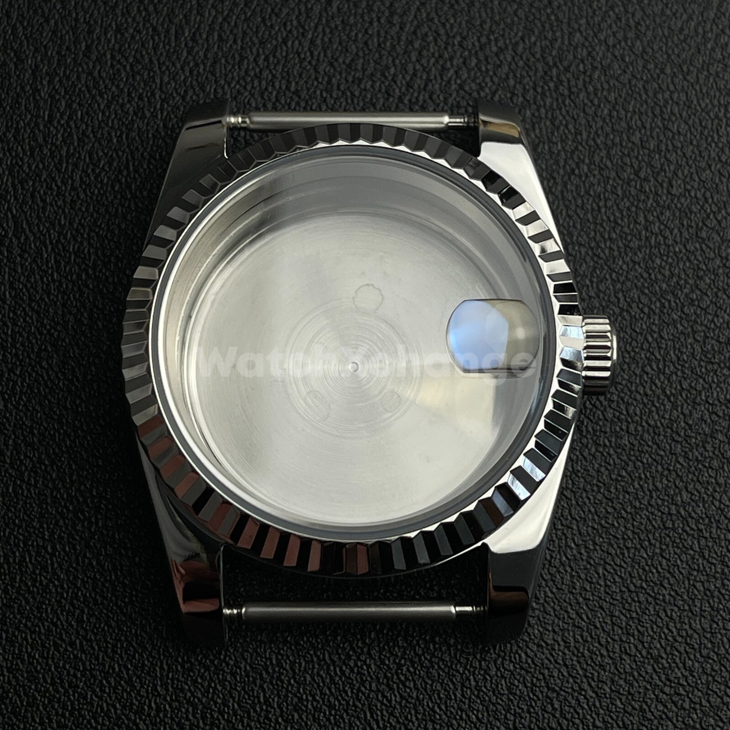 36mm Silver Watch Case Fluted Modified Sapphire Diving for NH35/NH36 Movement