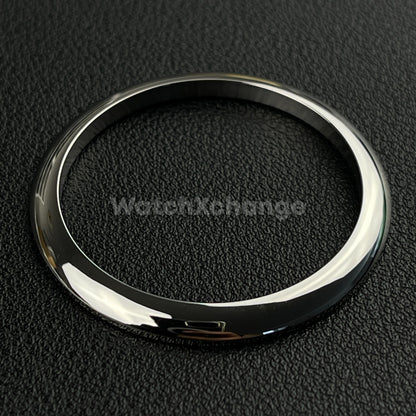 Silver Curved Polished Stainless Steel Watch Bezel Insert Ring 36mm 39mm