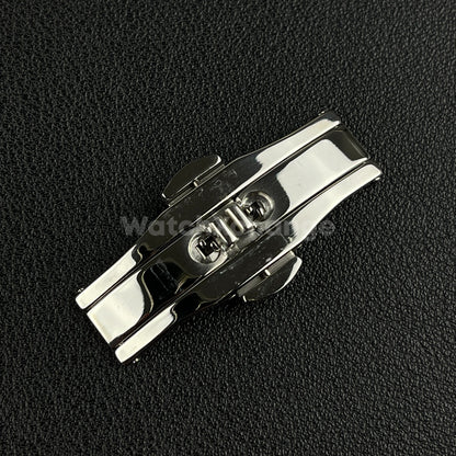 Silver Double Push Button Butterfly Clasp Buckle For Watch Band Strap