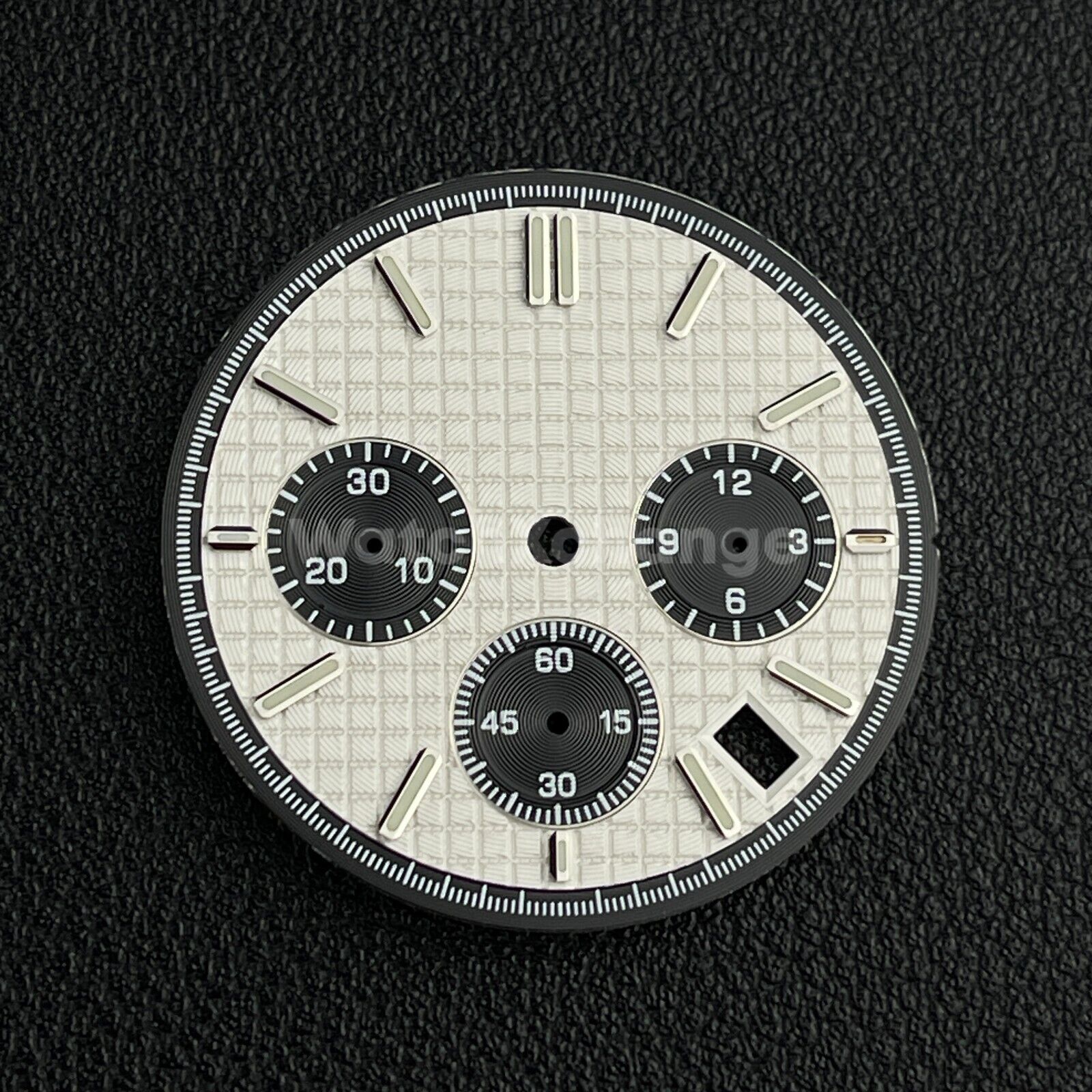 White & Black 31.8mm Modified Watch Dial Accessory for VK63 Quartz Movement