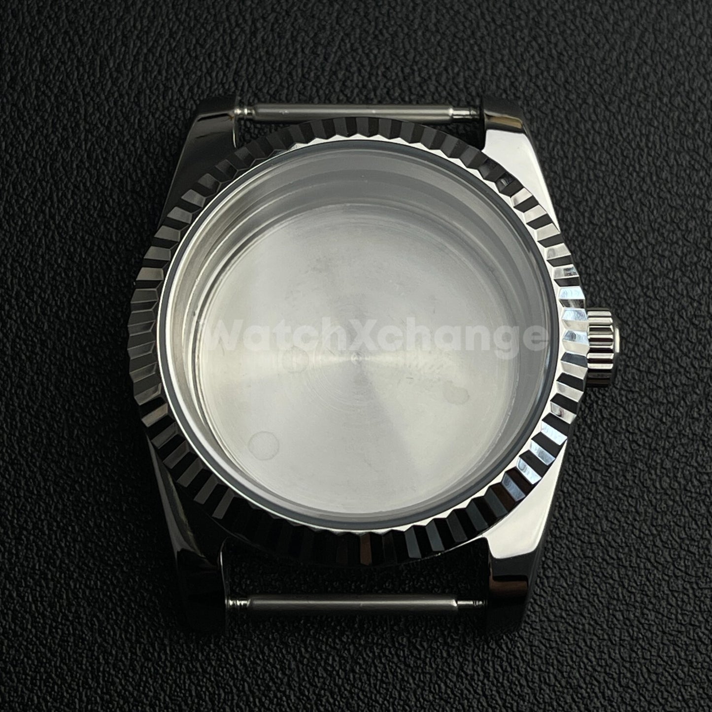 36mm Silver Watch Case Fluted Modified Sapphire Diving for NH35/NH36 Movement
