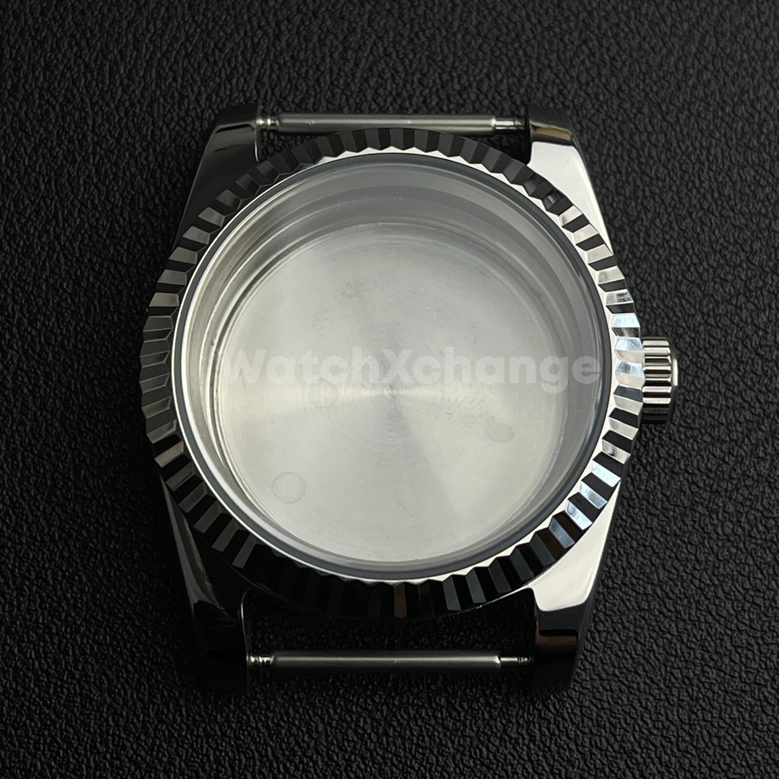 36mm Silver Watch Case Fluted Modified Sapphire Diving for NH35/NH36 Movement