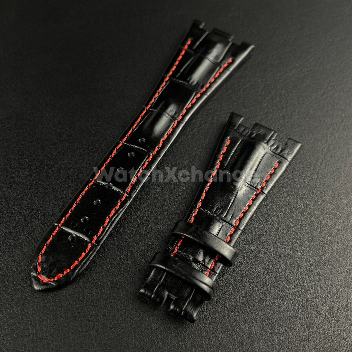 Black High Quality Genuine Leather Watch band Strap 28mm for AP ROYAL OAK