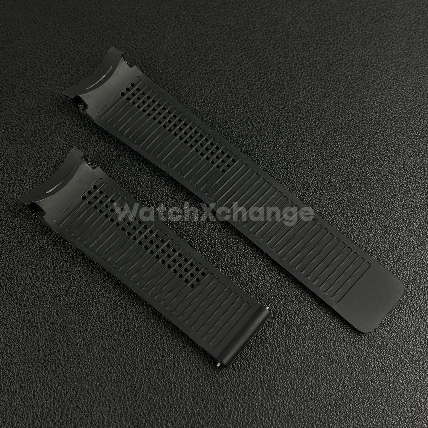 24mm Black Rubber Watch Strap Band Breathable Waterproof For TAG Heuer Carrera