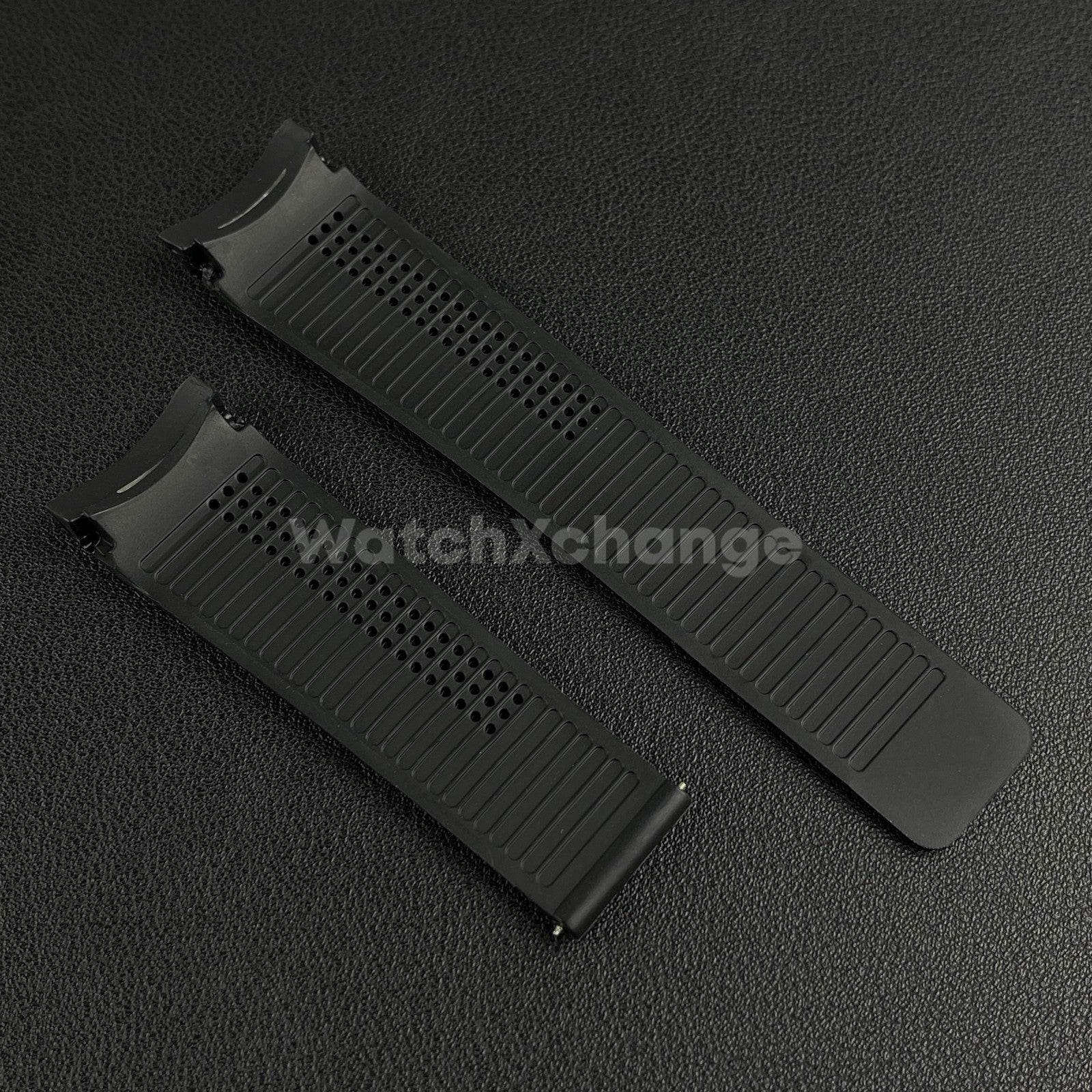 24mm Black Rubber Watch Strap Band Breathable Waterproof For TAG Heuer Carrera