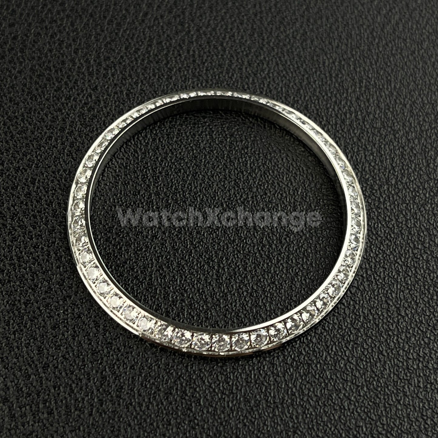 Silver Curved Gemstone Stainless Steel Watch Bezel Insert Ring 36mm 39mm