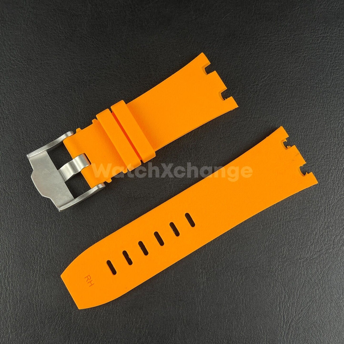 Orange Audemars Piguet AP 28mm Royal Oak Silicone Rubber Watch Strap 15710 15703