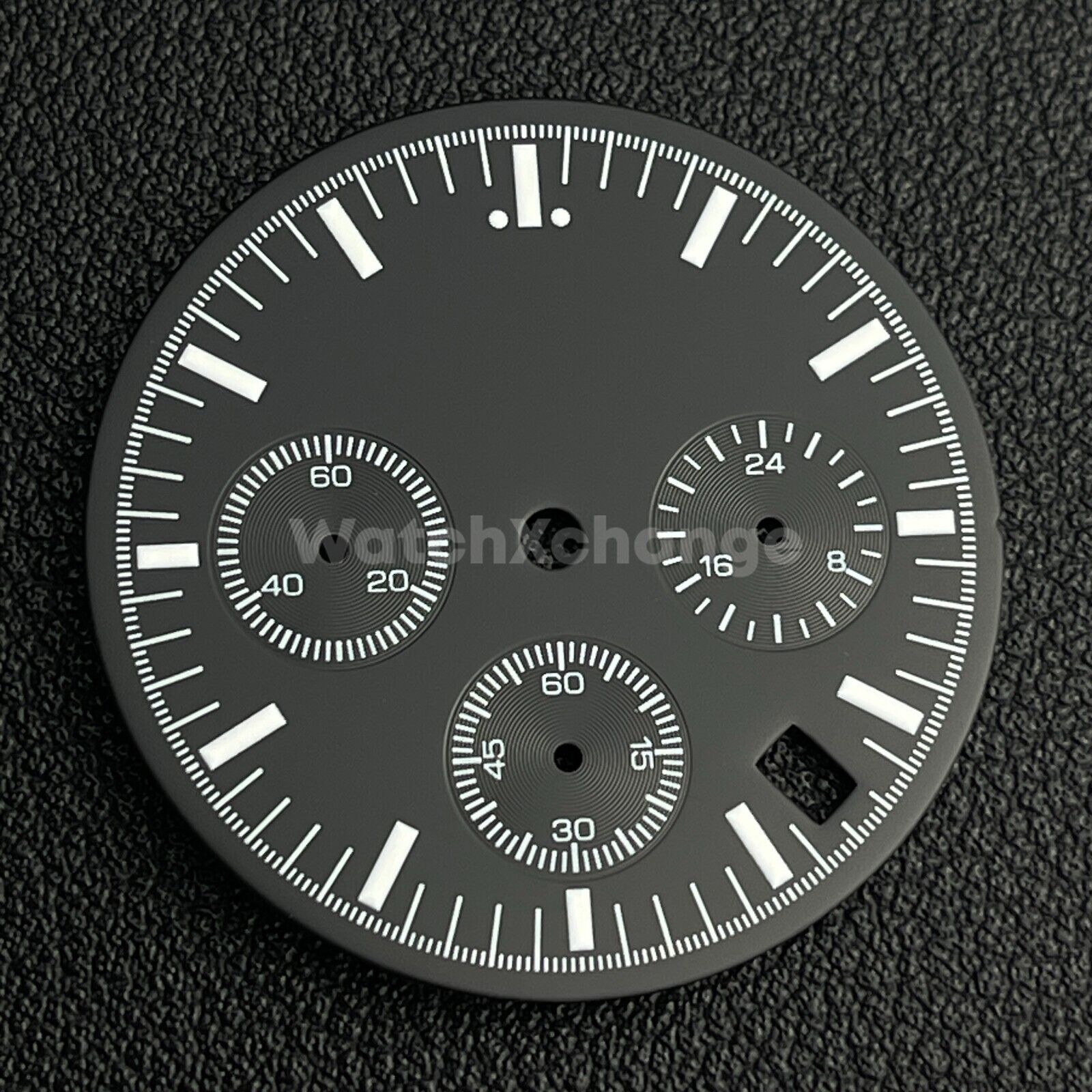 Black 31.5mm Modified Watch Dial Accessory for VK63 Quartz Movement