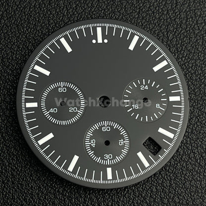 Black 31.5mm Modified Watch Dial Accessory for VK63 Quartz Movement
