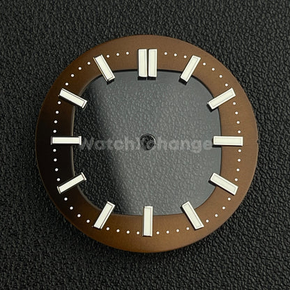 Brown Chocolate 30.4mm Hollow Dial Face Fit For NH70 Movement Watch Part