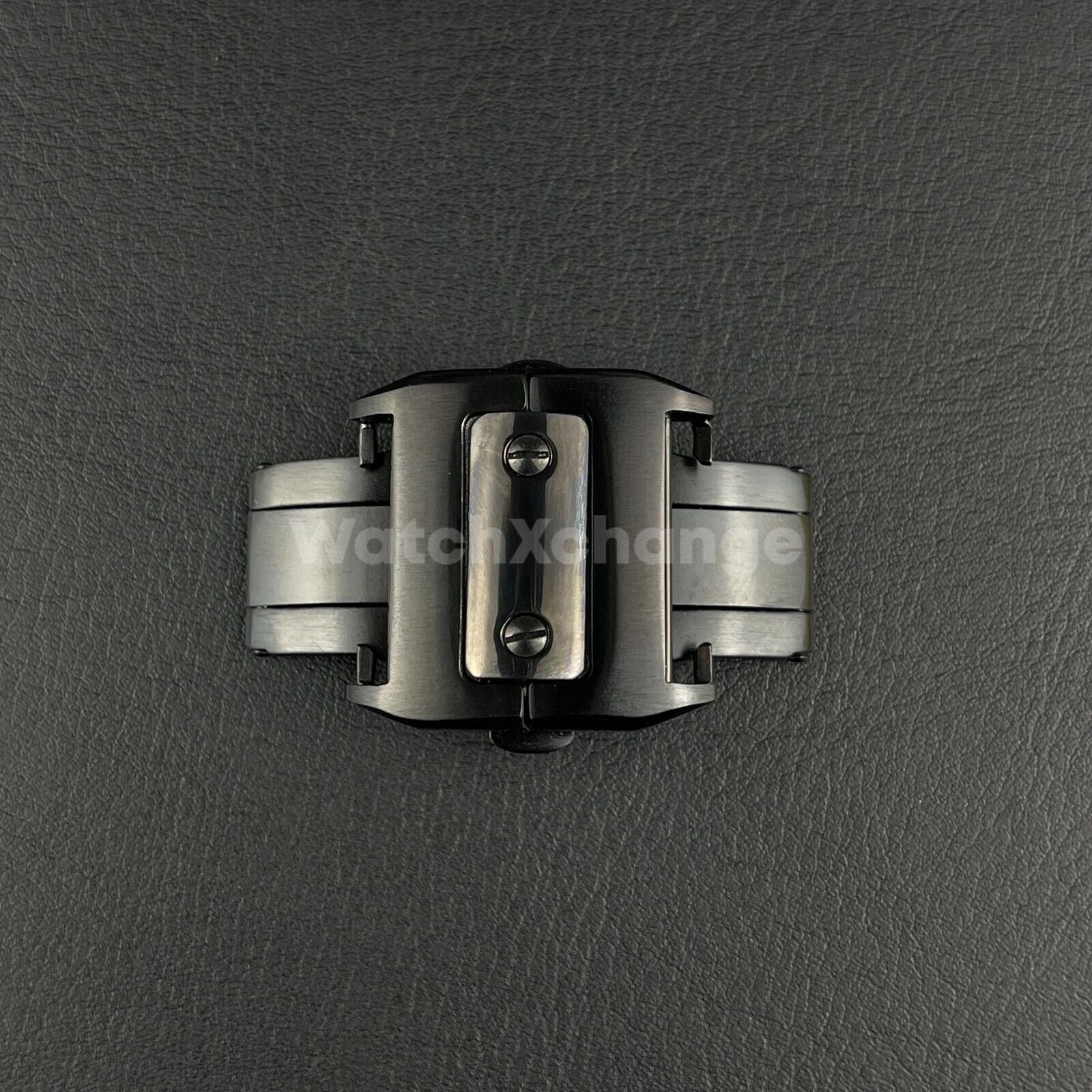 Black 18 21mm Stainless Steel Deployment Buckle/Clasp fit CARTIER SANTOS watch