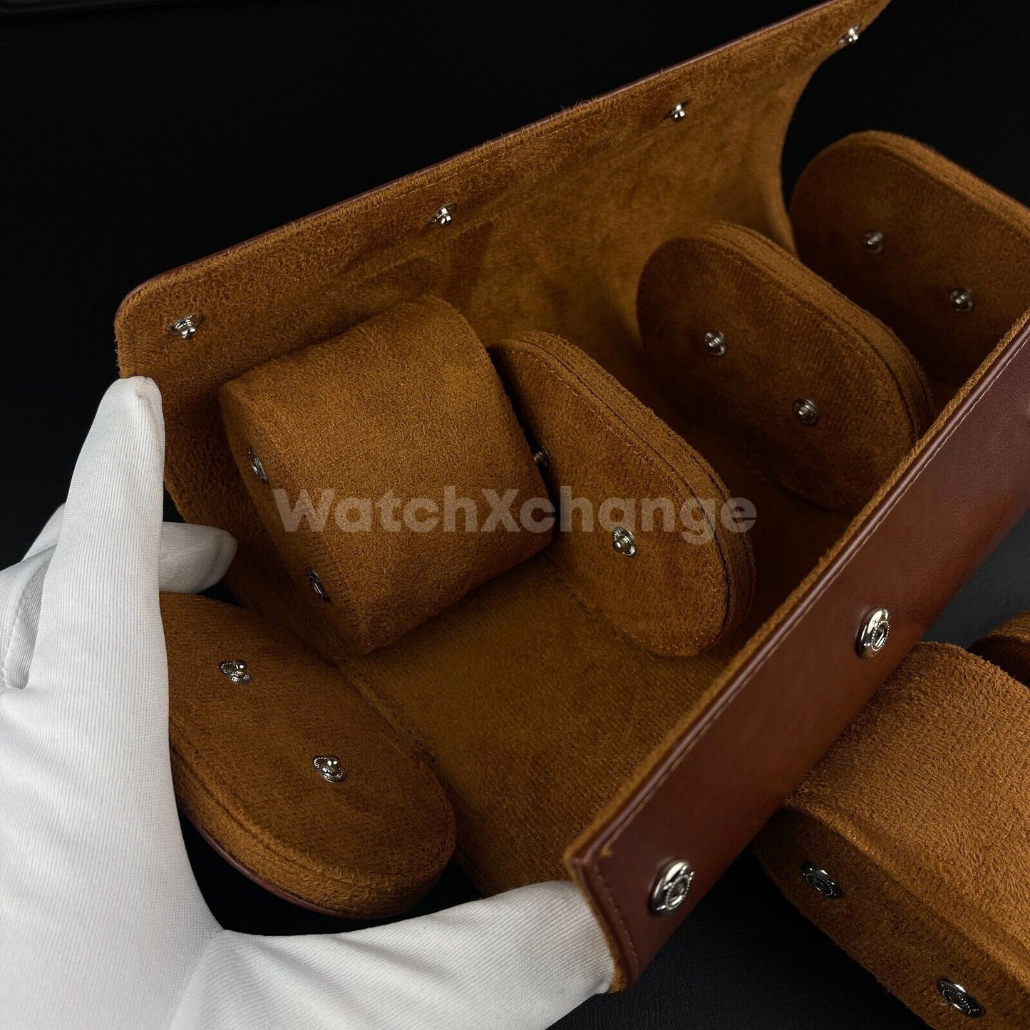 Brown Luxury Watch Storage Case Portable Travel Leather Watch Handmade Case