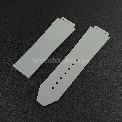 Grey Rubber Silicone Watch Strap Waterproof 26*19mm Fit HUBLOT BIG BANG Yubo