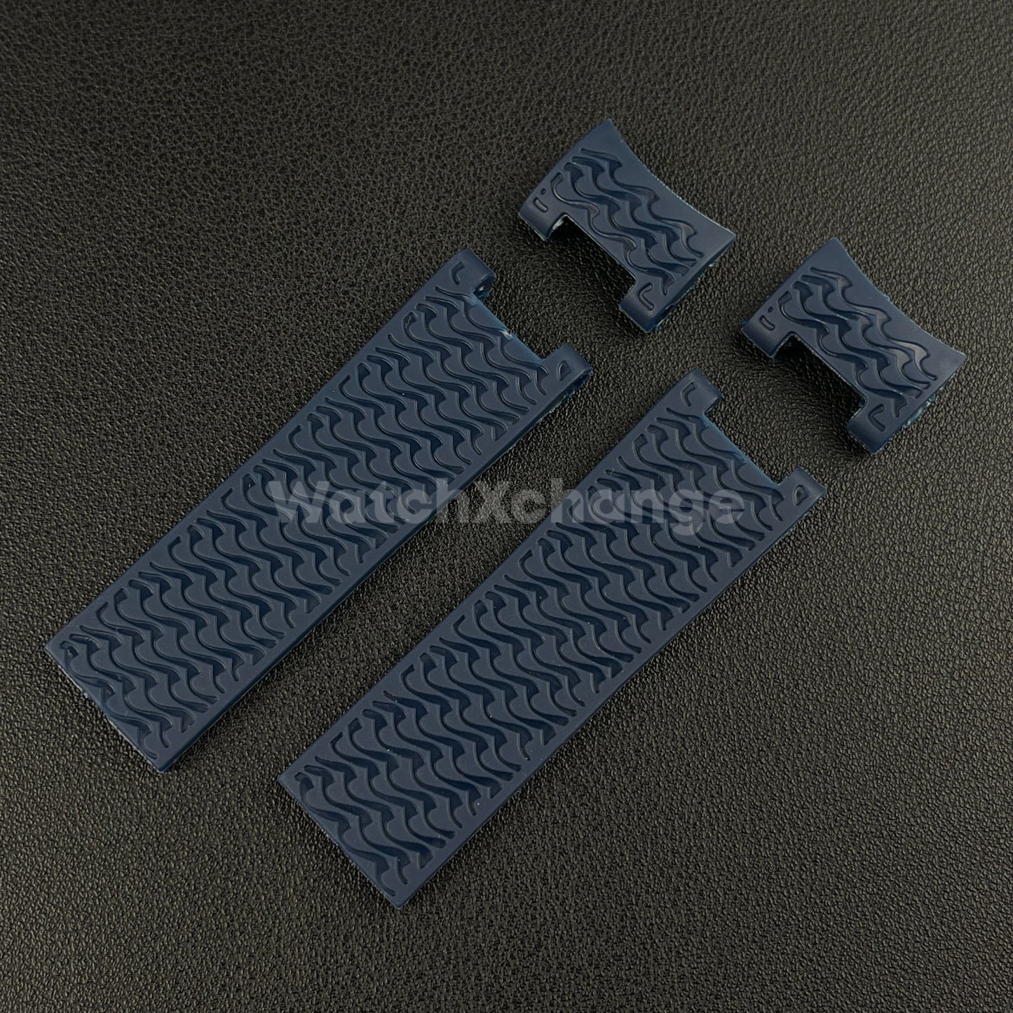 22mm Navy Blue Silicone/Rubber Band Strap For Ulysse Nardin 263 DIVER Watch