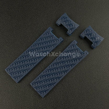 22mm Navy Blue Silicone/Rubber Band Strap For Ulysse Nardin 263 DIVER Watch