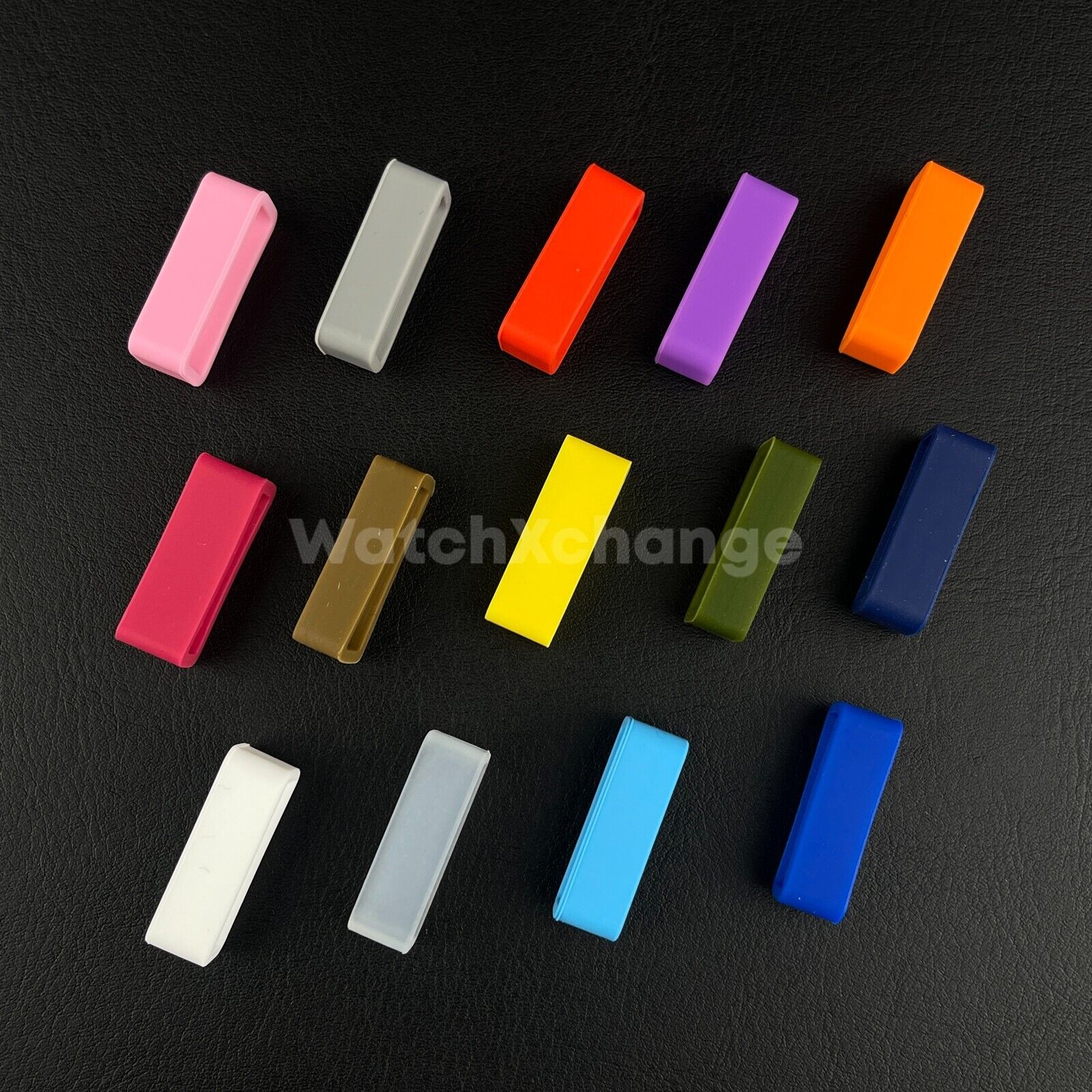 New UK Stock 20mm PVC Watch Strap Retaining Hoop Loop Rubber Retainer 14 Colours