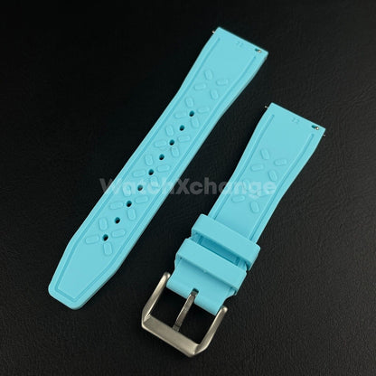 Light Blue Rubber Strap For IWC Pilot Portugal Portofino QuickRelease 20 21 22mm