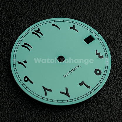 28.5mm  Turquoise Blue Arabic Watch Dial NH35 NH36 4R35 Movement Professional