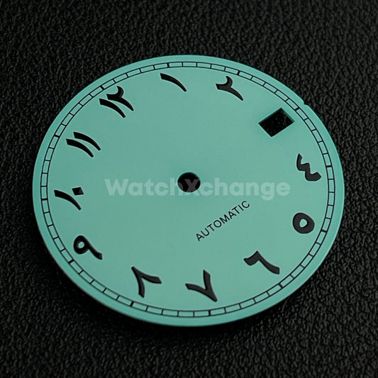 28.5mm  Turquoise Blue Arabic Watch Dial NH35 NH36 4R35 Movement Professional