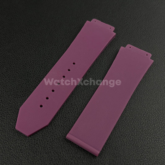 Purple Rubber Silicone Watch Strap Waterproof Band 26*19mm Fit HUBLOT BIG BANG