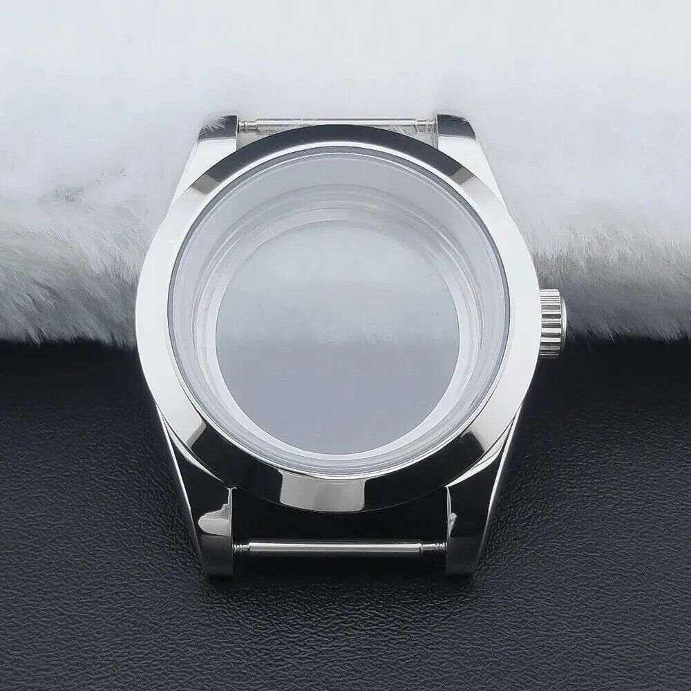 40mm Silver Stainless Steel Watch Case for Seiko NH35/NH36 Mod Sapphire Glass