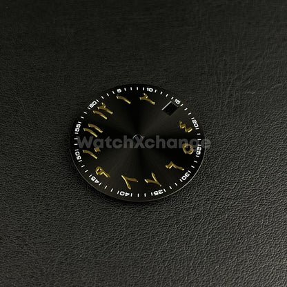 28.5mm Black Gold Arabic Watch Dial NH35 NH36 Movement Professional