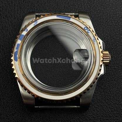 40mm Silver Rose Gold Stainless Steel Divers Watch Case GMT Submariner NH35 NH36