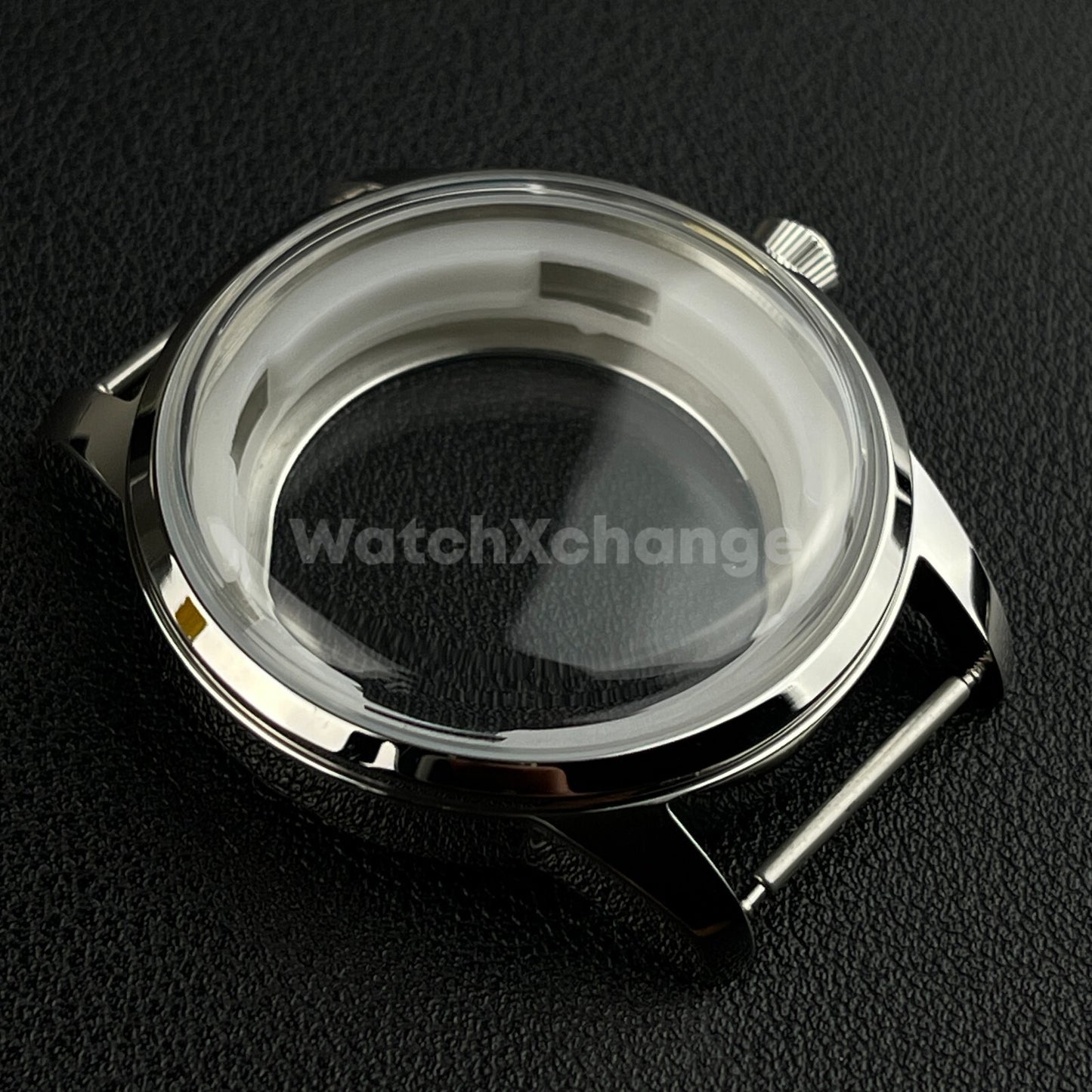 33mm Silver Cocktail Arched Glass Stainless Steel Watch Case For Seiko NH35 NH38