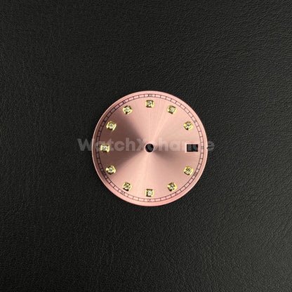 28.5mm Pink Diamond Watch Dial for SEIKO NH35 NH36 Movement