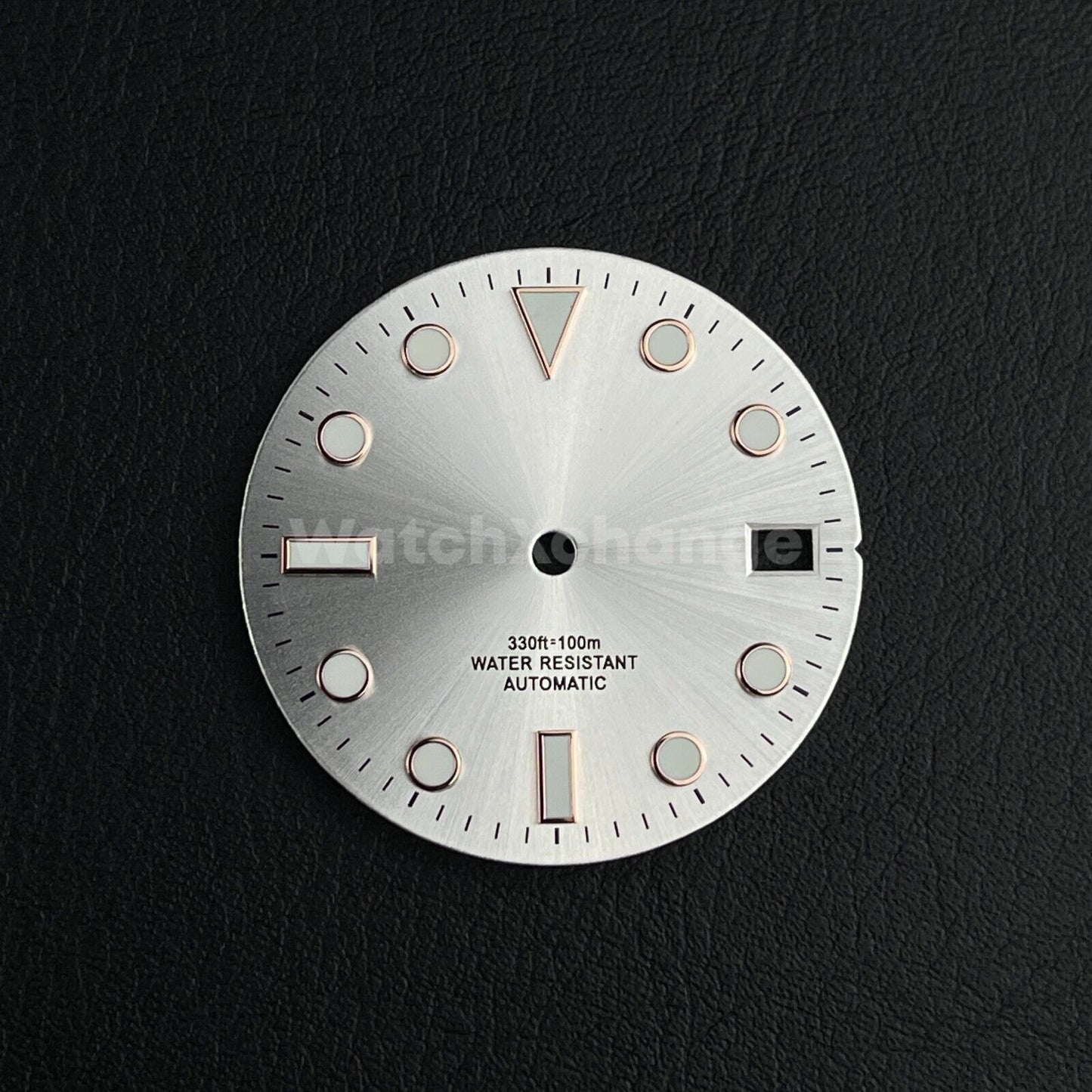 28.5mm Silver & Rose Gold Watch Dial for SEIKO NH35 Watch Movement