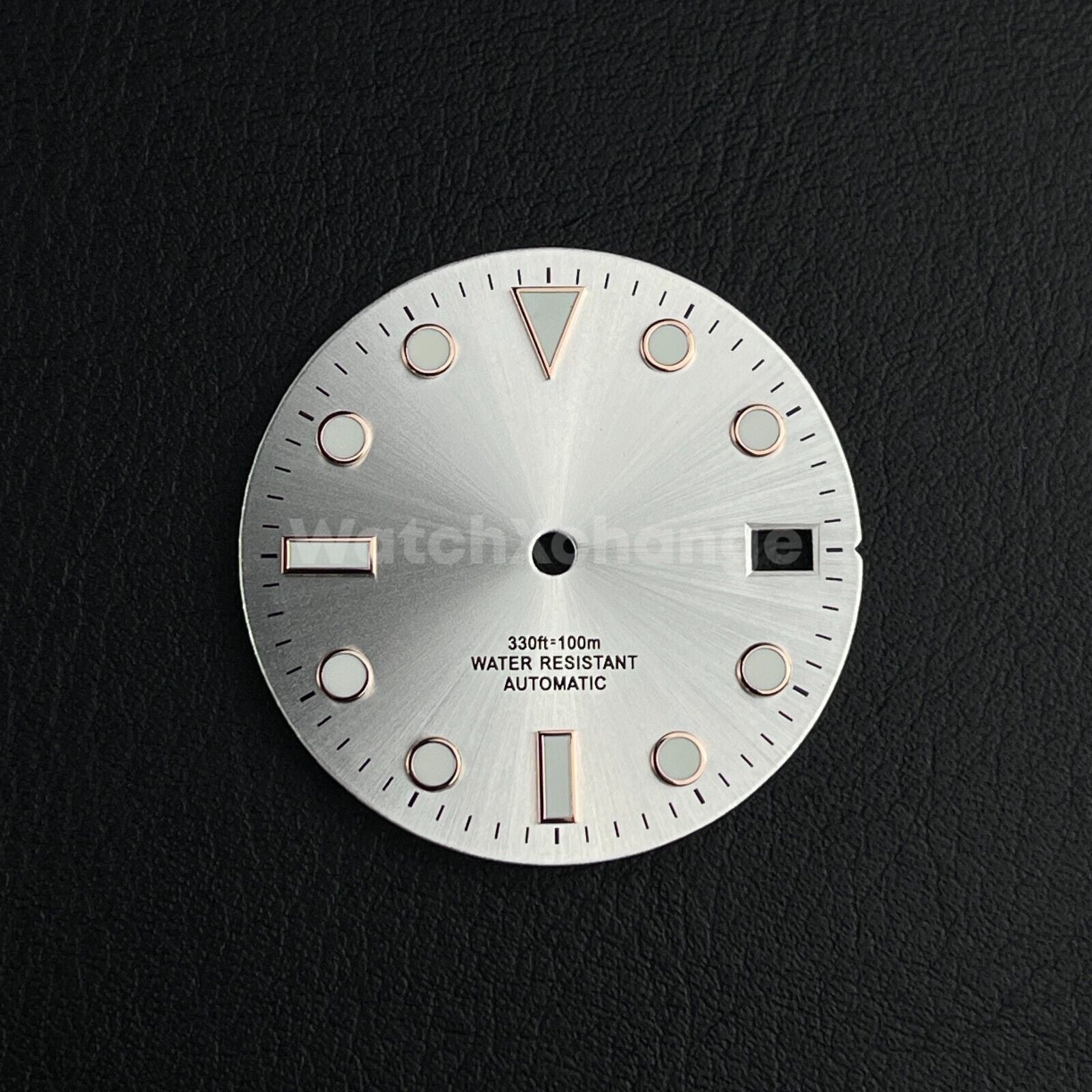 28.5mm Silver & Rose Gold Watch Dial for SEIKO NH35 Watch Movement