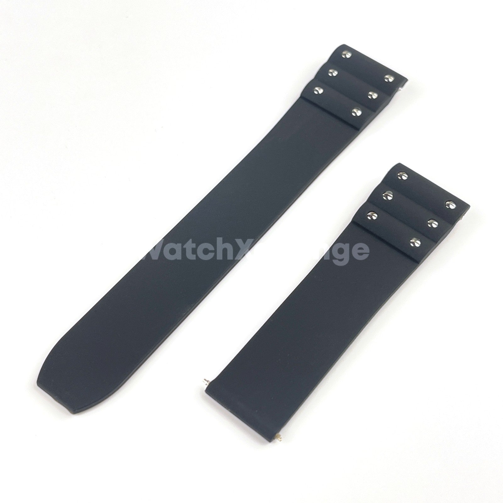 Black 21mm Silicone Rubber Watch Strap For Cartier Santos