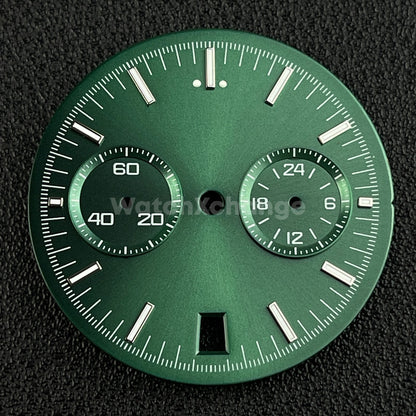 Green 32.5mm Modified Watch Dial Accessory for VK64 Quartz Movement