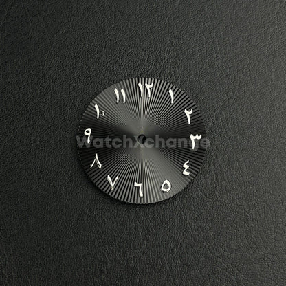 28.5mm Black & Silver Arabic Watch Dial NH35 NH36 Movement Professional