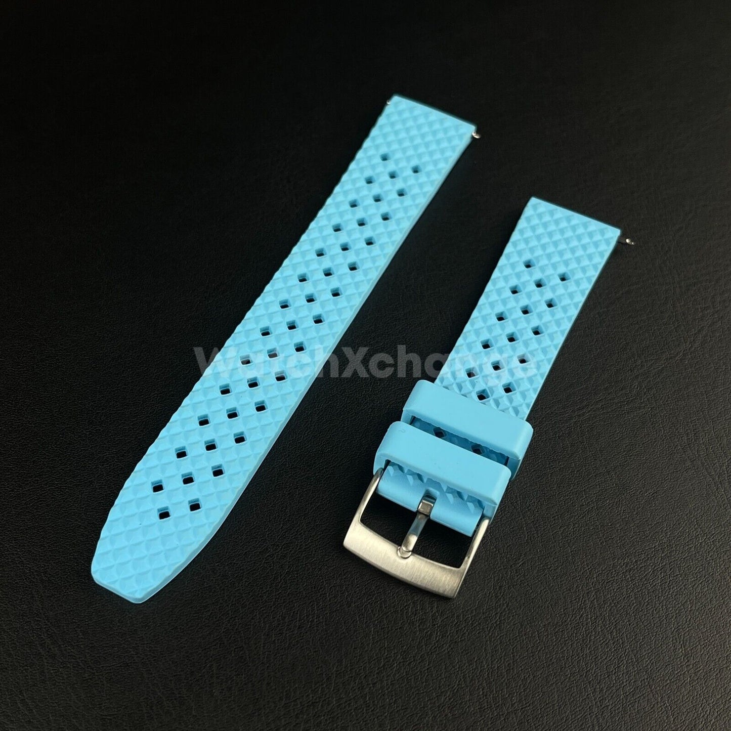 Premium Waffle FKM Rubber Watch Strap Band 20mm Quick Release Various Colours