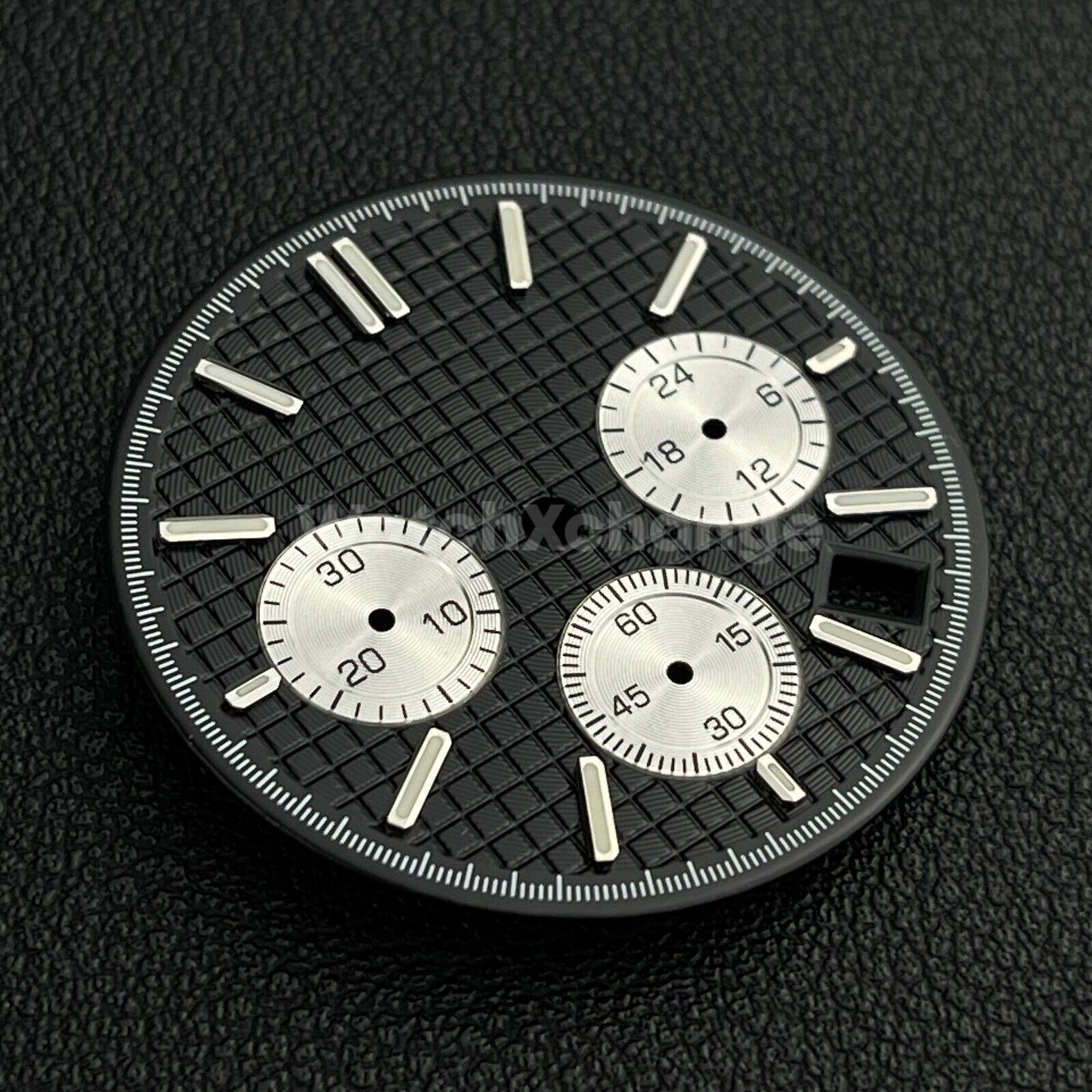Black & Silver 31.8mm Modified Watch Dial Accessory for VK63 Quartz Movement