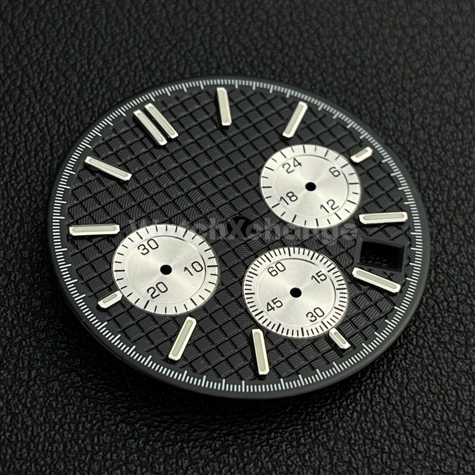 Black & Silver 31.8mm Modified Watch Dial Accessory for VK63 Quartz Movement