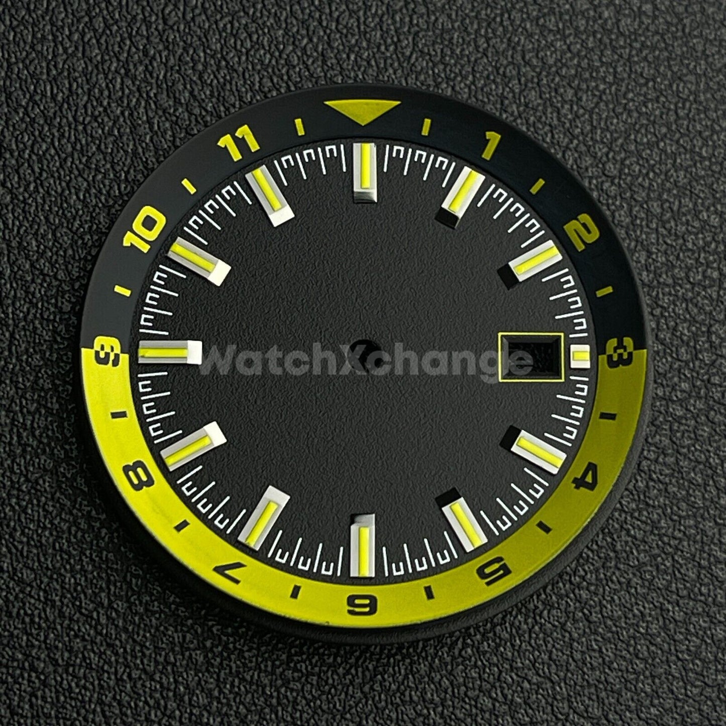 36.5mm Black & Yellow Watch Dial for SEIKO NH35 NH35A Watch Movement