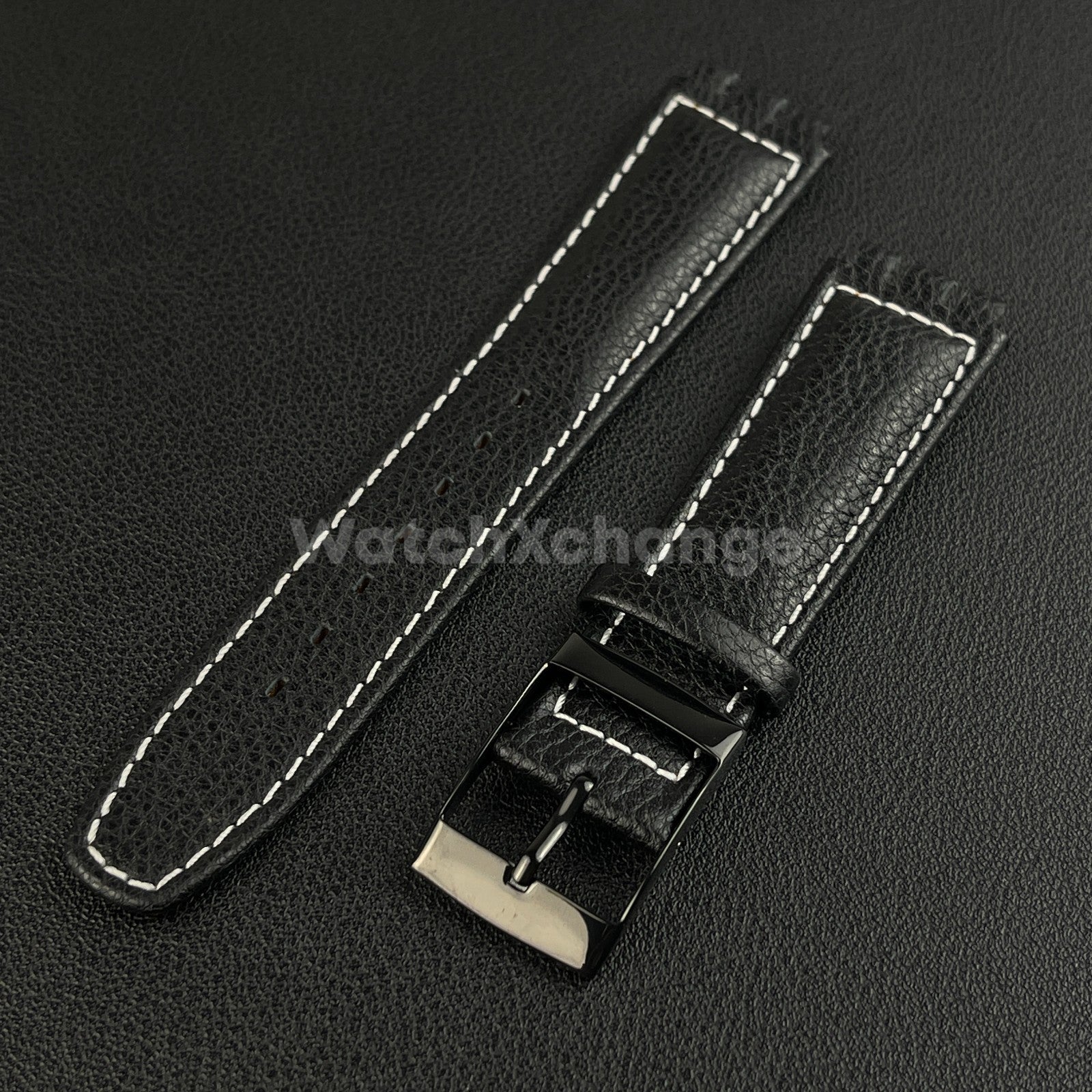 Black Genuine Leather Watch Band Strap 17mm for SWATCH YCS YAS YGS