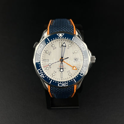 Orange & Blue 41mm Sea Diving Mens Watch NH34A Automatic Movement Sapphire Steel