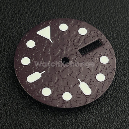 28.5mm Dark Brown Stucco Texture Watch Dial Face for SEIKO NH36 Movement