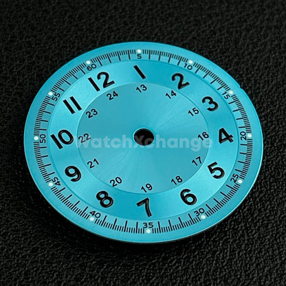 29mm Light Blue Watch Dial Replacement for NH35 Watch Movement Parts